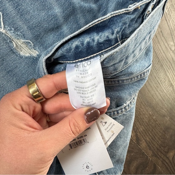ETICA Bryce Pinch Waist Boyfriend High Rise Jeans - Faded Blue - Picture 6 of 15